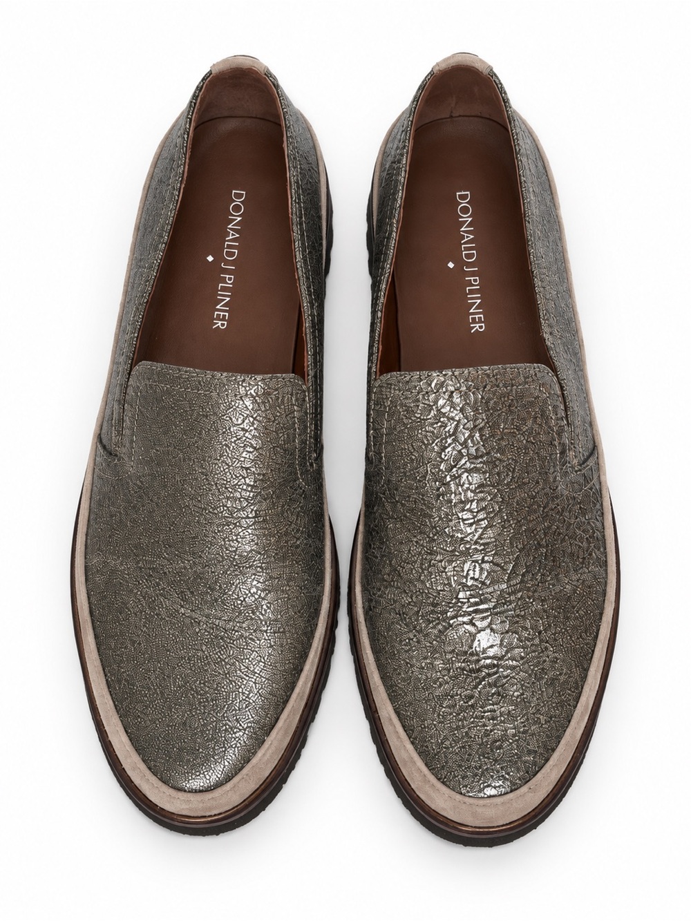 NWOT Donald J. Pliner Women’s Gray Taupe Slip-On Loafers Work Shoe Platform